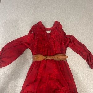 Red Long Sleeve Dress only/Brown Belt NFS